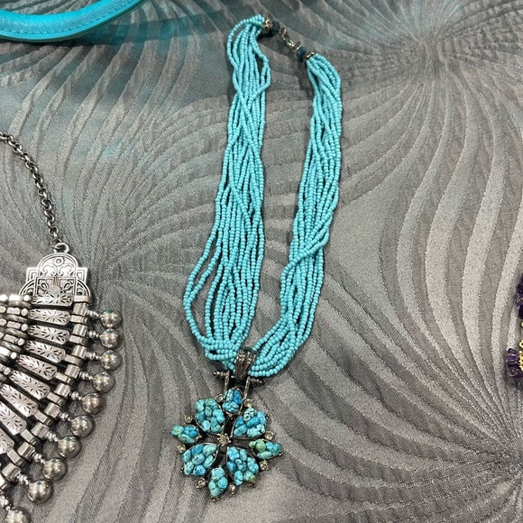 Very elegant necklace in turquoise never worn - Picture 1 of 2